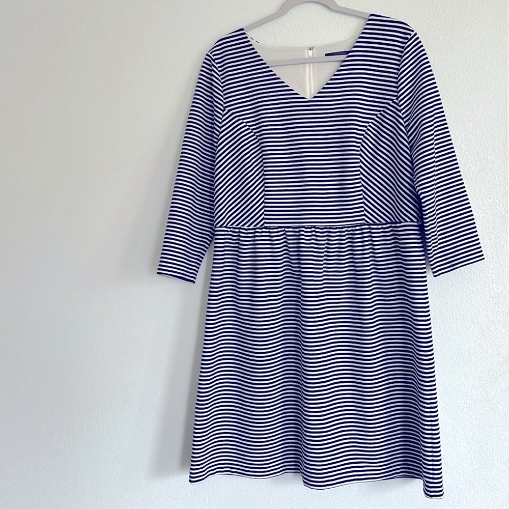 Black and white striped dress